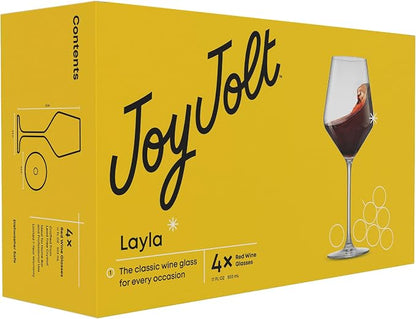 JoyJolt Layla Italian Red Wine Glasses, 17 oz Clear – Made in Europe - Image 8