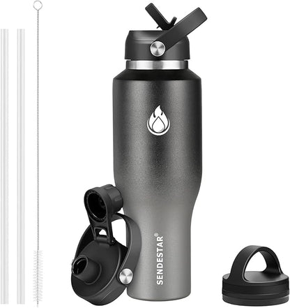 SENDESTAR 32oz Stainless Steel Water Bottle, Double Wall Vacuum Insulated Bottle by Sendestar