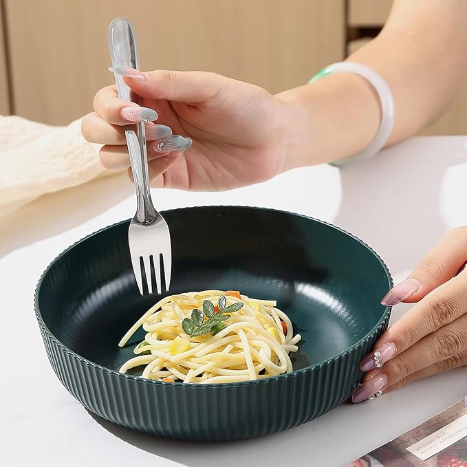 Kyraton Pasta Bowls Set of 4, 37oz Salad Bowls Soup Bowls Large Pasta Serving - Image 6
