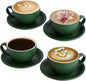 Yundu Matte Green Cappuccino Cups Set of 4-10oz Ceramic Latte Mugs by YunduHome