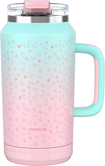 Hydraful 64 oz Tumbler with Handle and Straw by Hydraful
