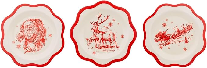 Red Vintage Art Bamboo Plates by MyMindsEye