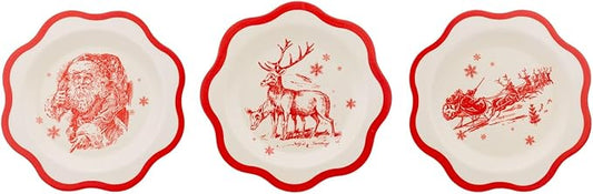 Red Vintage Art Bamboo Plates by MyMindsEye