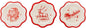 Red Vintage Art Bamboo Plates by MyMindsEye