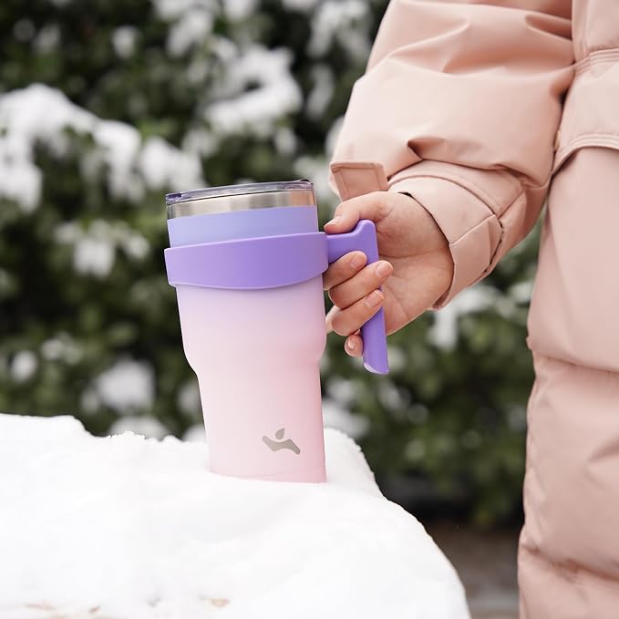 Konokyo 30 oz Tumbler with Handle and Straw, Insulated Travel Mug | Pastel - Image 7