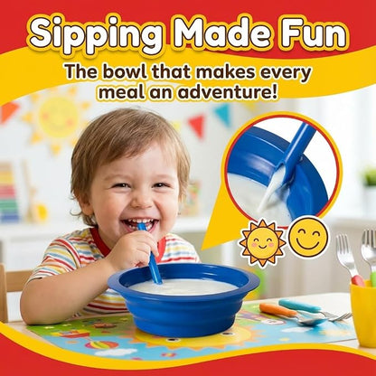 20 Oz Cereal Bowls with Built-In Straws BPA-Free Kids Bowls | Reusable Plastic - Image 4