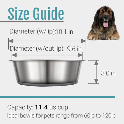 Nonslip Stainless Steel Dog Bowls, 11.4 US Cup, Dishwasher safe, Stackable - Image 5
