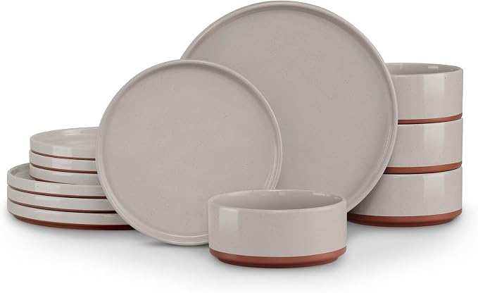 LIANYU Stoneware Dinnerware Set Service by LIANYU