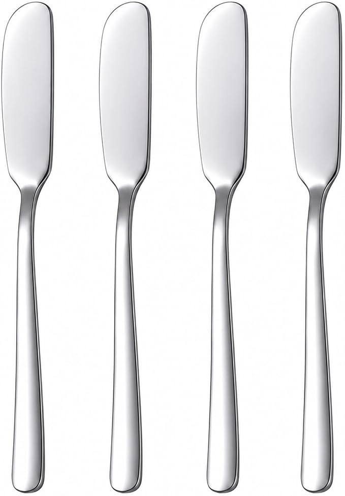 4 Pack Stainless Steel Butter Spreader Knives Jam Cream Spread Utensils | by Unknown