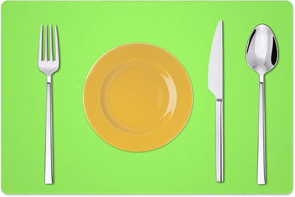 Silicone Placemats, Food-Grade Non-Slip Waterproof, Dining, Stain Resistant, Countertop Protector, Kitchen Counter Mat, Heat Resistant, Baking mat Dishwasher Safe (23.6"×15.7"-2pack, Green)