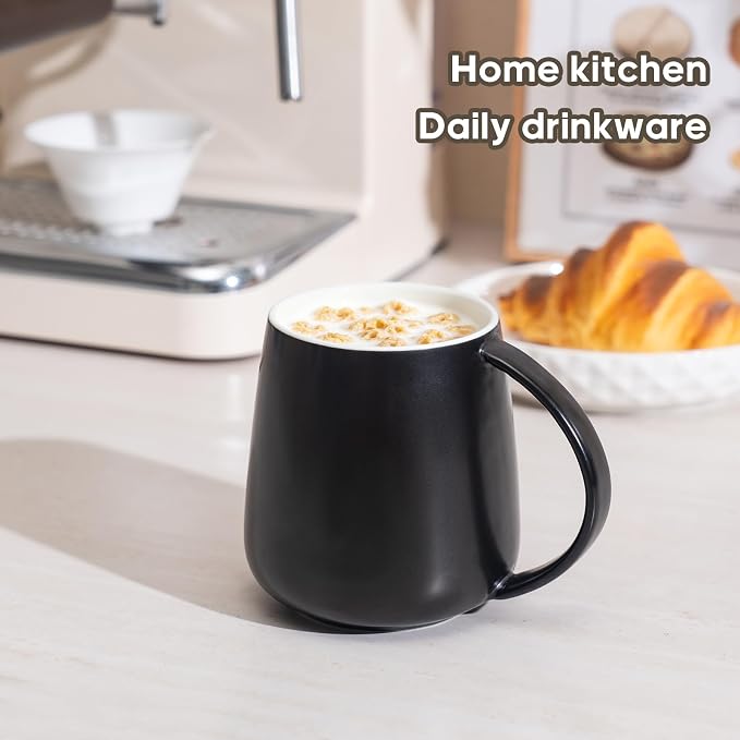 Eyoriza 15Oz Matte Ceramic Coffee Mug, Big Handle, Microwave and Dishwasher Safe - Image 5