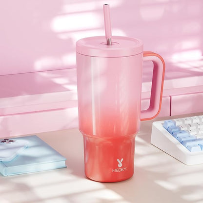 Meoky 30 oz Tumbler with Handle, Tumbler with Lid and Straw, Insulated - Image 8