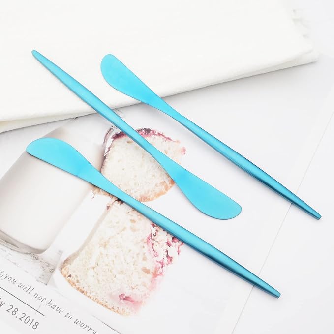 10 Pcs Blue Cheese Spreader Knife, Stainless Steel Butter Spreader Serving - Image 3