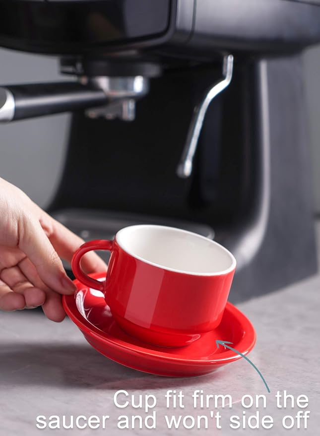 Sweese 4 Ounce Porcelain Stackable Espresso Cups - Image 7