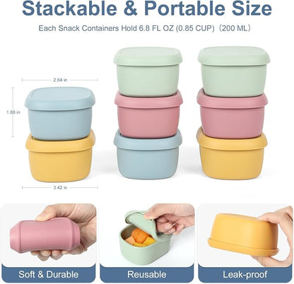 8 pcs 7 oz Silicone Snack Containers - Image 2