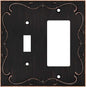 French Cabriole Decorative Wall Plate Switch Plate Outlet Cover (Toggle/Decorator, Aged Bronze)