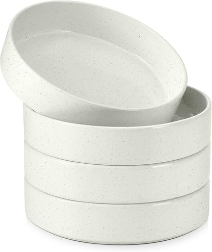 E-far Pasta Bowls Set of 4, 35oz Ceramic Large Salad Bowl Plates by E-far