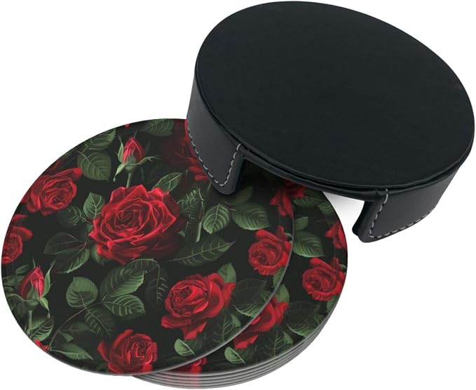 Vintage Romantic Red Roses Coasters - Image 7