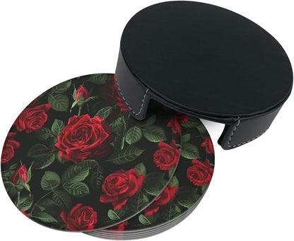 Vintage Romantic Red Roses Coasters - Image 7
