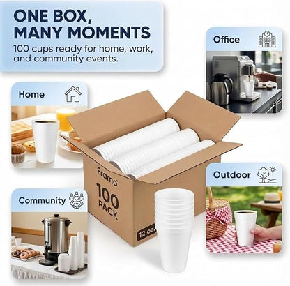 Framo 8 Oz Foam Cups Lightweight Insulated Cups - Image 9