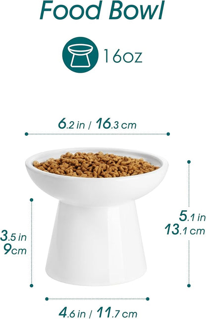 vancasso Elevated Cat Food Bowls 2-Pack, 6.2" Wide Shallow Cat Feeding Bowl - Image 2