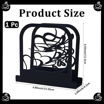 CRASPIRE Coffee Standing Napkin Holder Table Napkins Dispenser Black Metal - Image 2