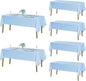Fokitut 6 Pack Rectangle Tablecloth, 60x102 Inch, Stain Resistant and Wrinkle Polyester Table Cloth, Fabric Table Cover for Kitchen Dining, Wedding, Party, Holiday Dinner-Blue Mist