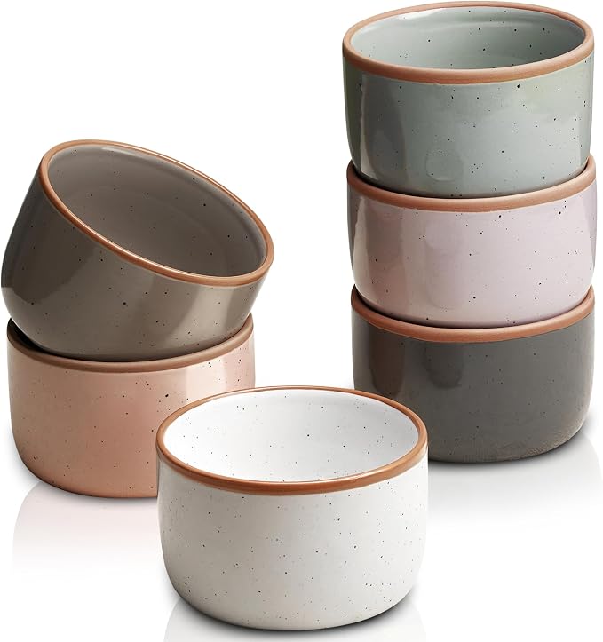 Morandi Color Ramekins Set of 6, 8 oz Creme Brulee Ramekins Oven Safe, by Gencywe