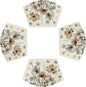 Artoid Mode Brown Poppy Floral Round Table Wedge Placemats Set of 4, Seasonal Kitchen Dining Table Decoration for Indoor Party Home