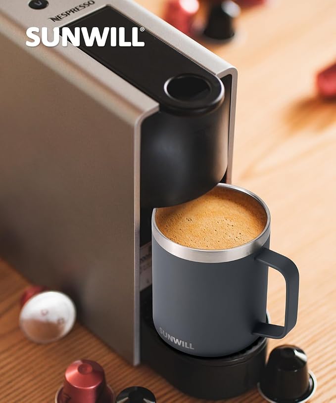 SUNWILL Travel Coffee Mug with Lid, Insulated Tumbler with Handle, 14 oz - Image 6