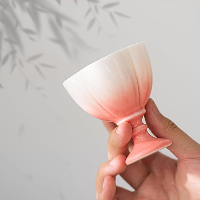 KAMMAK Tea Cup, 1.8oz Small Ceramic Tea Cups Set of 2 - Image 4