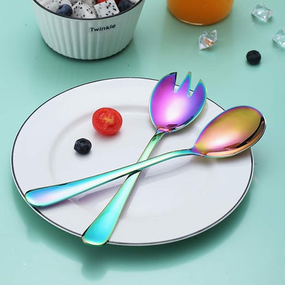 Rainbow Salad Server Set, Berglander Stainless Steel Salad Serving Set - Image 5