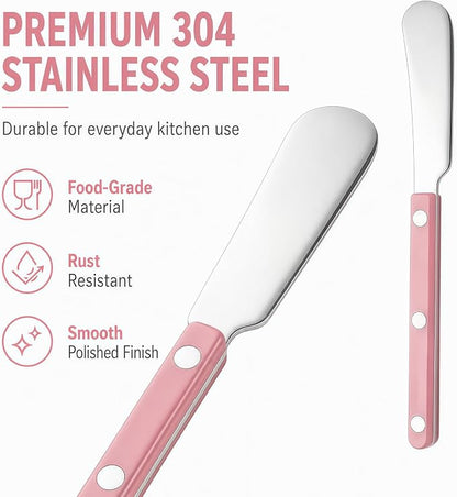 4PCS Stainless Steel Butter Knives Set: 6.3 Inch Cheese Spreader 304 Stainless - Image 6