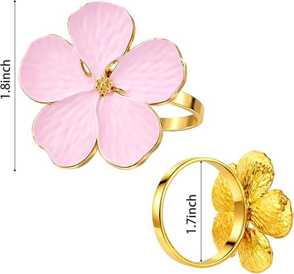 Flower Napkin Rings Set of 8, European Palace-Style Glaze, High-Temperature - Image 4