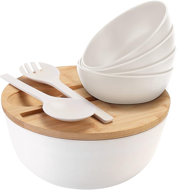 ShineMe Salad Bowl Set, 9.8inches Large Salad Bowl by ShineMe