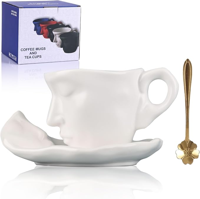 oliruim White Coffee Cup and Saucer Set by oliruim