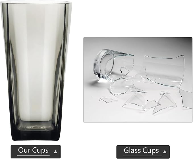 Top-spring 20 Oz Reusable Plastic Water Tumbler 6pcs Grey BPA Free | Thickened - Image 3
