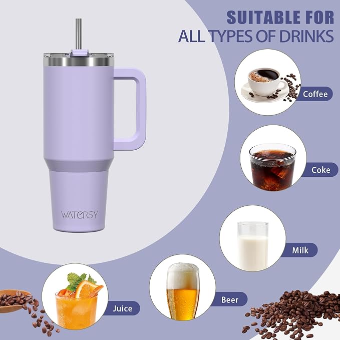 20 oz Tumbler with Handle, Tumbler with Lid and Straw, Double Wall Insulated - Image 6