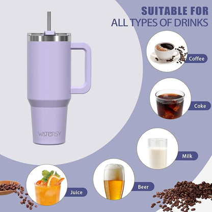 20 oz Tumbler with Handle, Tumbler with Lid and Straw, Double Wall Insulated - Image 6