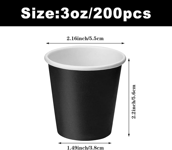 3 oz 200 Count Small Paper Cups, Small Paper Cup, Espresso Cups - Image 2