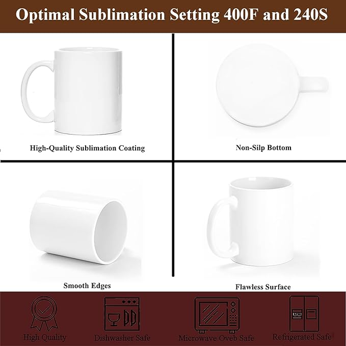 ABBSH Sublimation Mugs, Sublimation White Coffee Mugs Tazas Para Sublimacion - Image 5