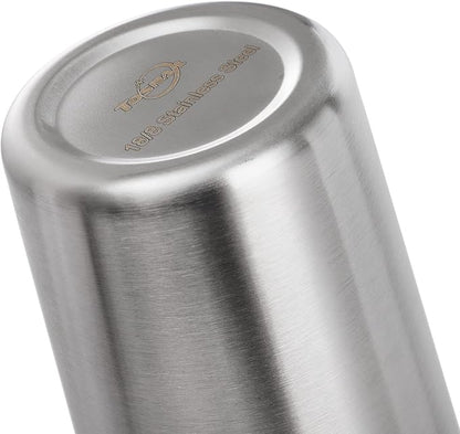 Tosnail 6 Pack 16 oz Stainless Steel Pint Cups Metal Cups Unbreakable Drinking Glasses Water Tumblers for Kids, Adults Indoor and Outdoor Use - Silver