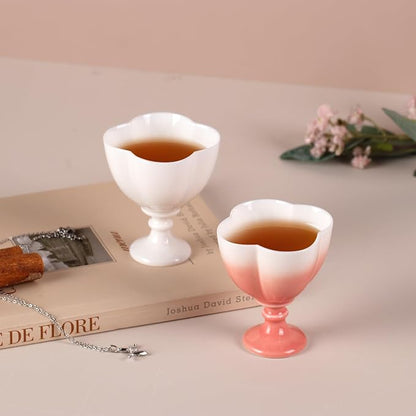 KAMMAK Tea Cup, 1.8oz Small Ceramic Tea Cups Set of 2 - Image 3