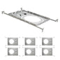 ASD New Construction Mounting Plate with Round Holes 8-10-12" - Adjustable LED Recessed Lighting Housing with Extendable Hanger Bars, Shallow Wafer Light Bracket, Mounting Kit with Notches, 6 Pack