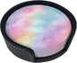 Colorful Rainbow Leather Coasters Set of 6 by Nameapo