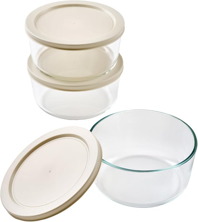 6-Piece Glass Food Storage Containers Set | 4-Cup, Leakproof | Microwave - Image 3