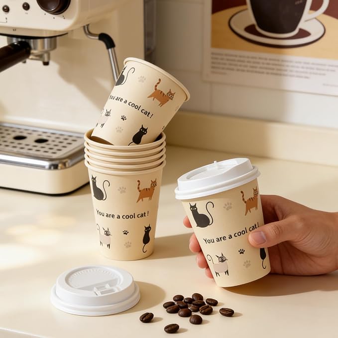 12 OZ 25 Pack Disposable Cups Paper Coffee Cups - Image 6