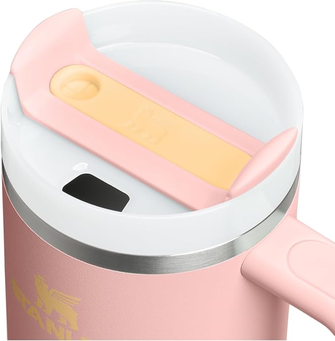 STANLEY Quencher H2.0 Flow State Tumbler, 30 oz, Peach Rose | Handle and Straw - Image 2