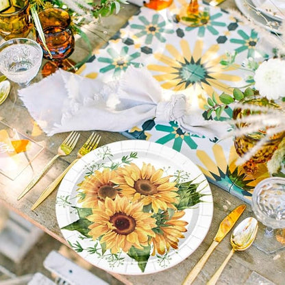 WRAPAHOLIC 25Pcs Sunflower Paper Plates - Image 6