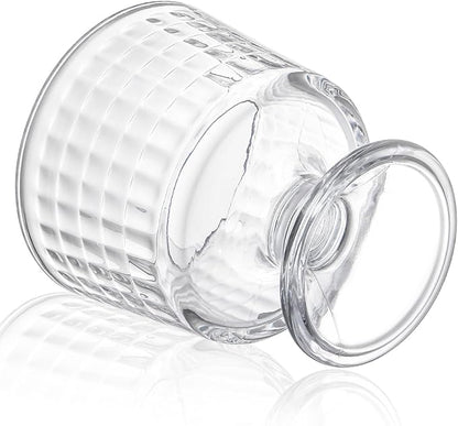 Peohud 6 Pack Glass Dessert Bowls, 10 Oz Footed Ice Cream Cups, Crystal Trifle Bowl Parfait Cup for Fruits, Pudding, Sundaes, Milkshakes, Nuts, Snack